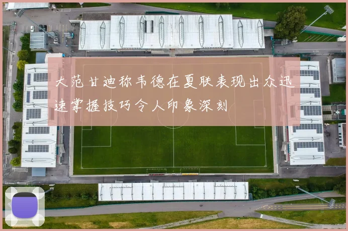 大范甘迪称韦德在夏联表现出众迅速掌握技巧令人印象深刻